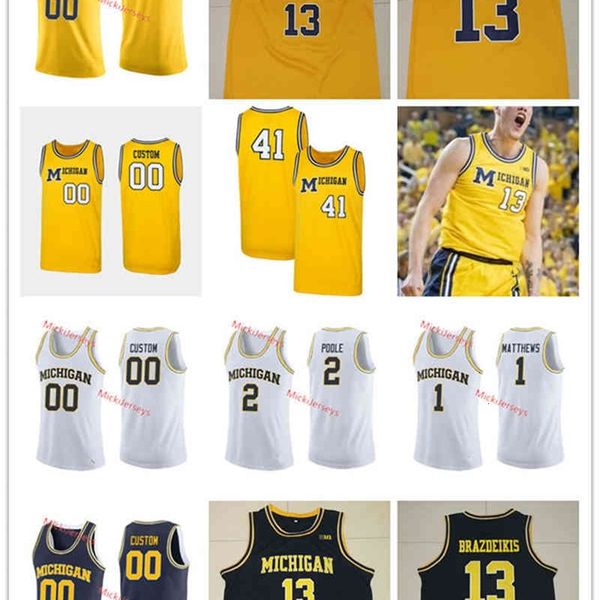 Mit88 Michigan Wolverines genähtes College-Basketballtrikot Nik Stauskas Trey Burke Gary Grant Cazzie Russell Glen Rice Jalen Rose Iggy