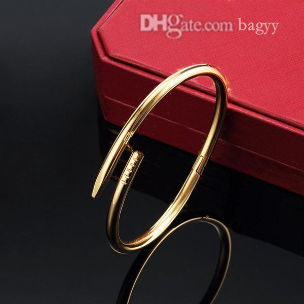 

with box bracelet designer un bangle charm bracelets carti wedding clou letter rivet pattern wedding alloy identification chain si299v, Golden;silver