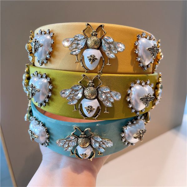 

european and american retro exquisite headbands baroque rhinestone hairband headband hair accessories a335, Silver
