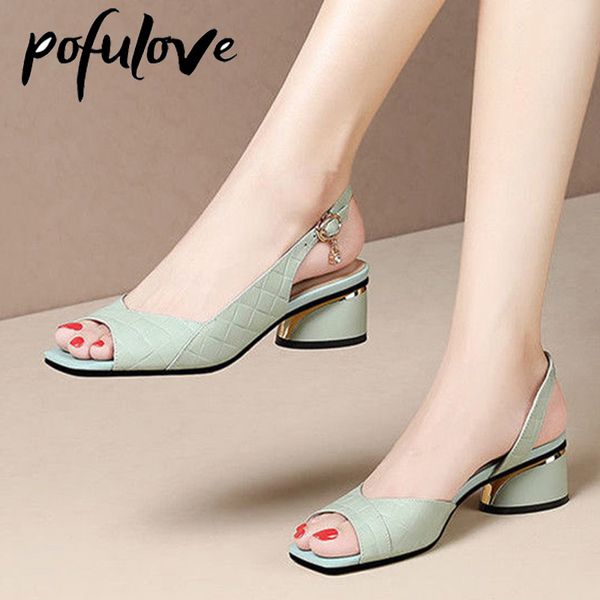 

new summer woman sandals open toe pumps back strap mid heels shoes peep toe ladies shoes classical dress sandalias mujer pumps, Black
