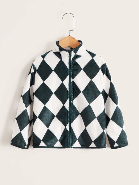

toddler boys argyle pattern flannel jacket she, Blue;gray