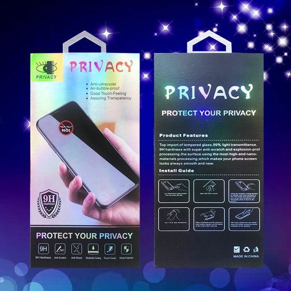 9H Privacidade de vidro temperado 5D Tampa completa para iPhone 13 mini 12 11 Pro xs max xr 6 7 8 Plus Screen Protector Anti -espião Filme