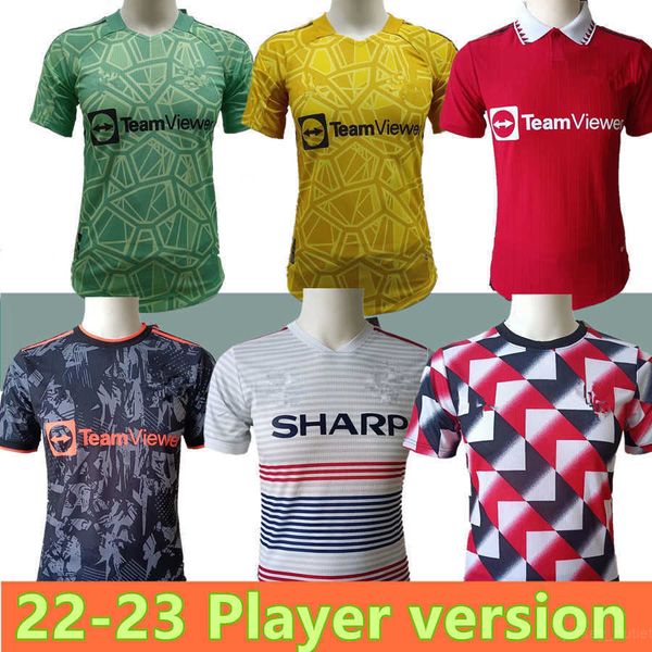 

player version 2022 2023 sancho soccer jerseys pogba fernandes r. varane bruno sancho maguire cavani rashford van de beek men kids training, Black;yellow