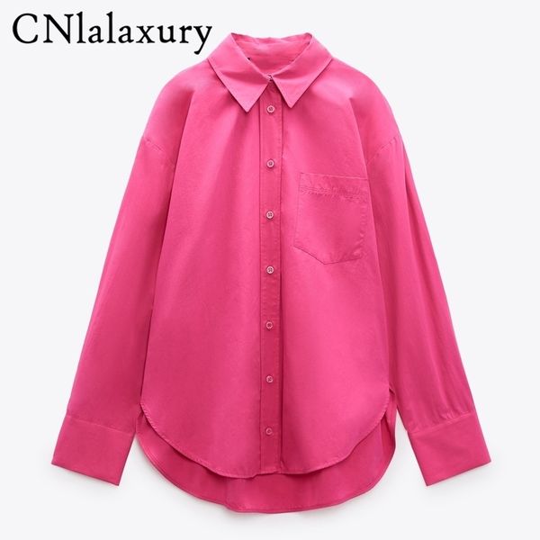 

cnlalaxury loose white shirts for women turndown collar solid female chic blusas spring summer blouses 220725