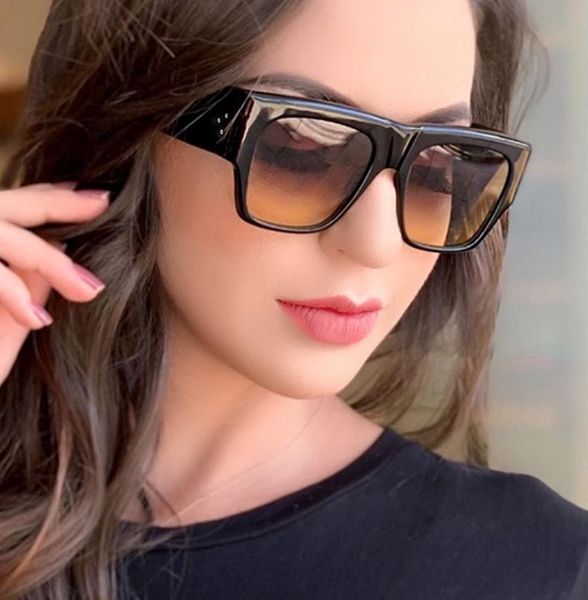 Óculos de sol 2022 Moda Feminina Legal Estilo Quadrado Gradiente Vintage Três Pontos Design de Marca Óculos de Sol Oculos De SolÓculos de sol