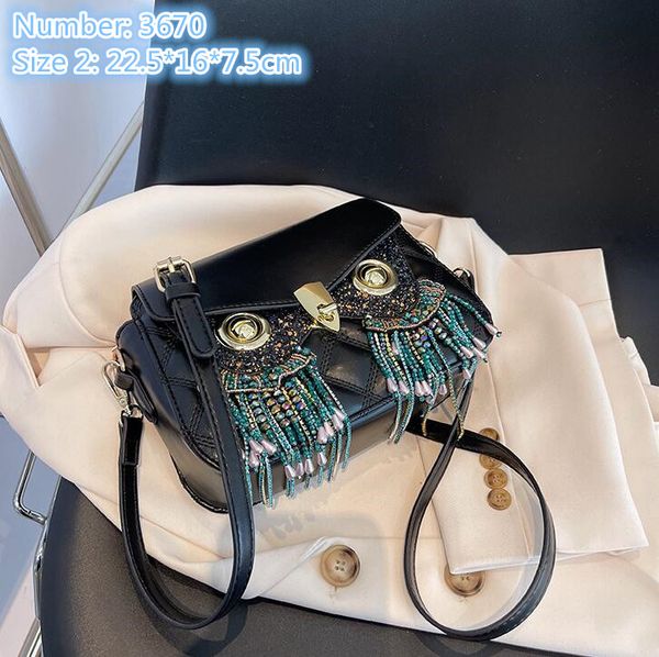 

wholesale ladies leathers shoulder bags street personality sequined beaded handbags sweet and lovely black studded handbag soft and comforta