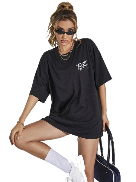 

letter graphic drop shoulder tee u84m#, White