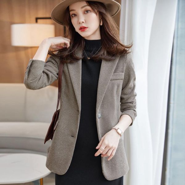 Женские костюмы Blazers Fashion Crasual Women Blazer и куртка с длинным рукавом деловые дамы работы офис униформы стиль 2022Women's