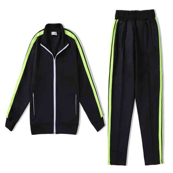 

plam couple jacket angel pa letter men women lovers style fashion long sleeve pants trousers boyfriend gift sports jacket sportswear set bla, Gray