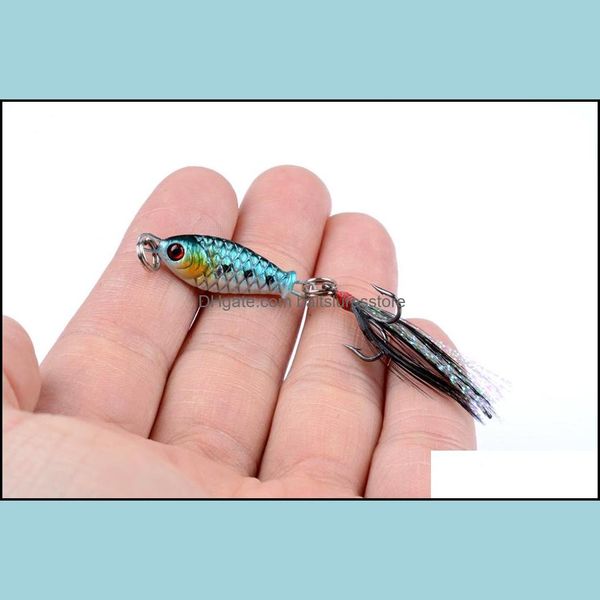 

baits lures fishing sports outdoors hard matal spoons lure mixed size metal sequins spinner bass with treble feather hook drop delivery 20