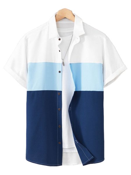 

men colorblock shirt without tee p45n#, White;black