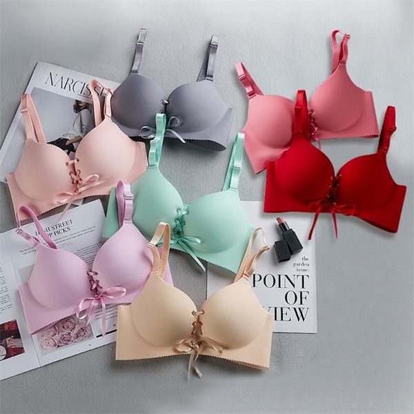 

women bras lingerie seamless bra push up brassiere girls underwear ultrathin cup wireless bralette intimates 7 colors 220427, Red;black