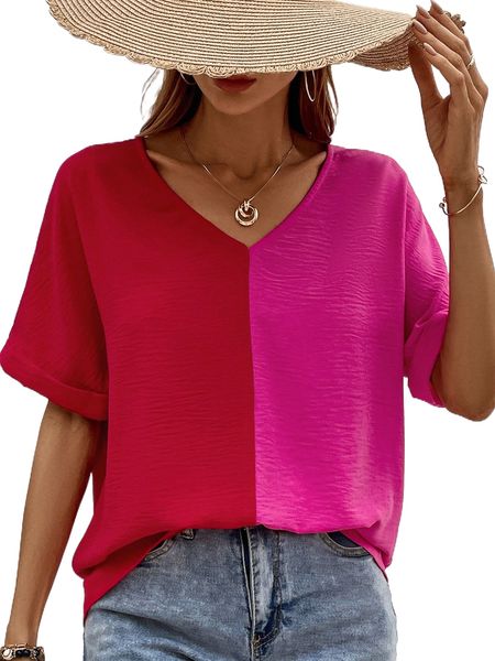 

two tone dolman sleeve blouse k69z#, White