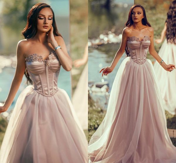 

blush pink satin and organza arabic dubai prom dress sweetheart beads lace up corset formal prom party gowns 2022 robe soiree vestidos de fi, Black