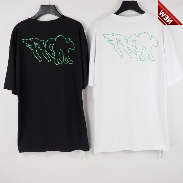 

50% off discount 2022 spring and summer new off simple sketch animal pattern short sleeve unisex, White;black