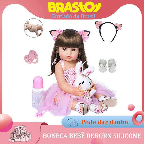 

reborn baby doll 100% silicone bath pink princess 55cm aa220325