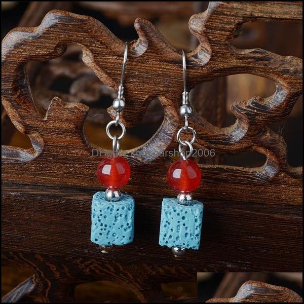 

charm bohemia retro lava stone beads charms earrings diy essential oil diffuser jewelry women volcanic cubic earring drop dhseller2010 dhg9l, Golden