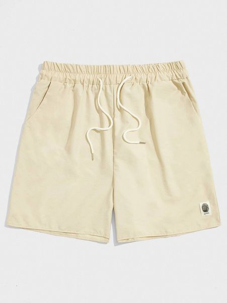 

romwe guys fingerprint graphic drawstring shorts a5ik#, White;black