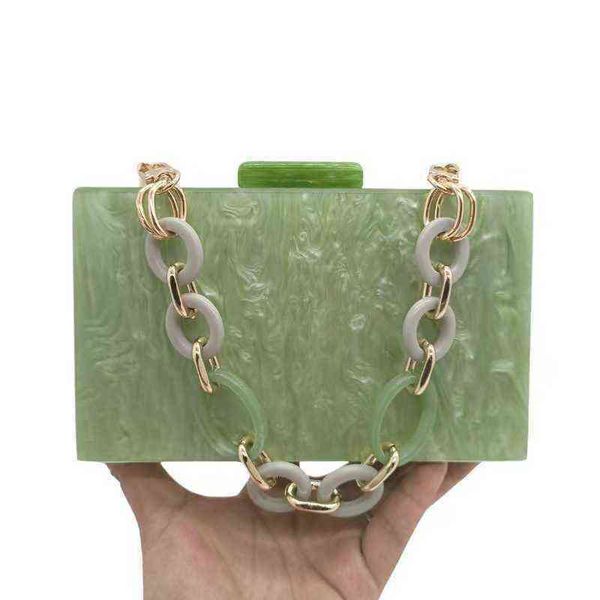 

bag acrylic green light board style dinner bag wedding handbag chain diagonal cross bag 220516