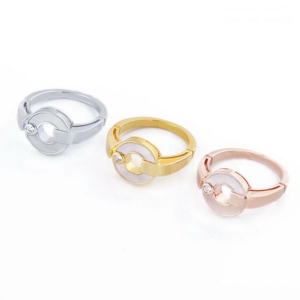 Europa-Amerika-Stil-Ring für Herren, Damen, Damen, Kupfer, 18 Karat vergoldet, mit graviertem B-Buchstaben-Fassung, Perlmutt-Malachit-Onyx-Liebhaber-Ringe