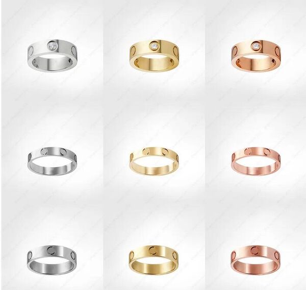 Love Screw Ring Herren Bandringe 3 Diamon Designer Luxusschmuck Damen Titanstahl Legierung vergoldet Handwerk Gold Silber Rose Verblasst nicht. Nicht allergisch