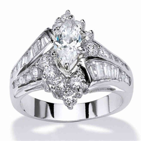 

ring rings classic luxury oval white cz gold ring, womens exquisite jewelry, wedding gifts, engagement, fashion, Silver