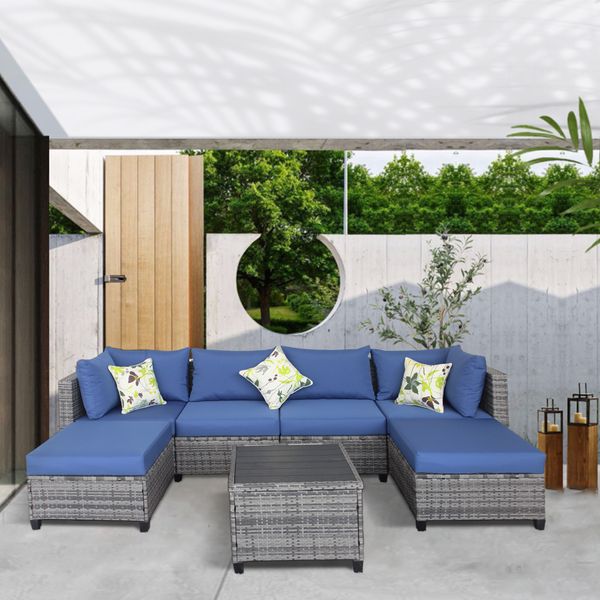

outdoor wicker sofa set with cushion spot