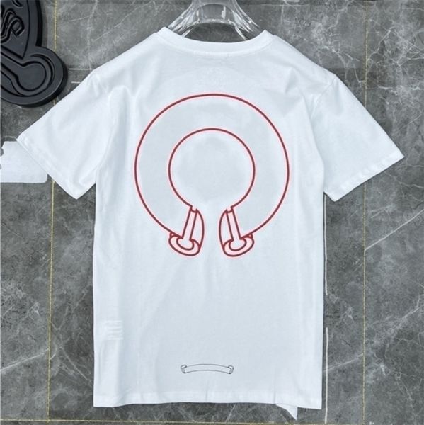 

designer ch classic summer t shirts short sleeves letter horseshoe sanskrit cross print sweatshirts t-shirts woman loose tees unyd, White;black