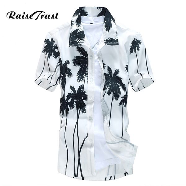 

mens hawaiian shirt male casual camisa masculina printed beach shirts short sleeve brand clothing asian size 5xl lj200925, White;black
