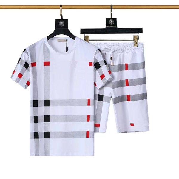 

mens tracksuits summer short suit t shirts shorts clothing sets with letters casual streetwear trend suits men breathable tees pants size, Gray