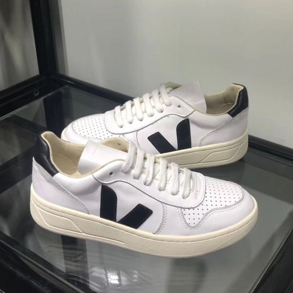 

2021 veja esplar sneakers men calfskin shoes vintage white platform casual shoe classic women runner trainer chaussures 35-45 with boxno33, Black