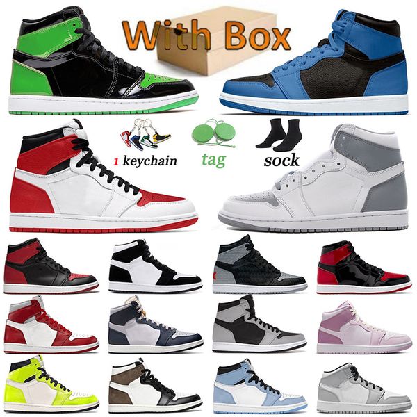 

jumpman 1 1s basketball shoes men trainers visionaire bred patent green banned dark marina blue women rebellionaire stealth georgetown desig