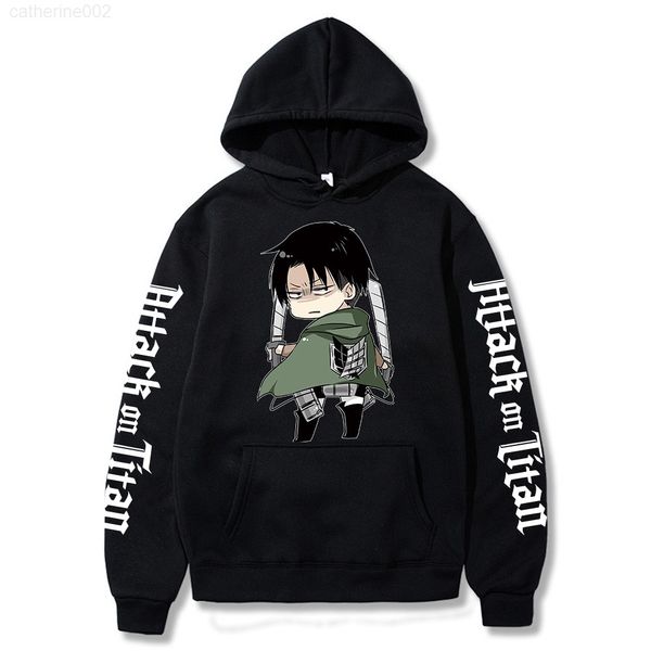 Anime Attack On Titan Cosplay Hoodies Kawaii Cartoon Manga Yeager Eren Grafiken Unisex Vintage Langarm Übergroße Sweatshirts G220729