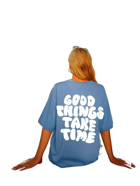 

slogan graphic drop shoulder tee 011p#, White