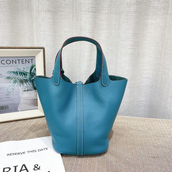 

original edition tote bags bucket bags leather bag with lock designer handbag gold palladium hardware open simple bag wome with real logo no