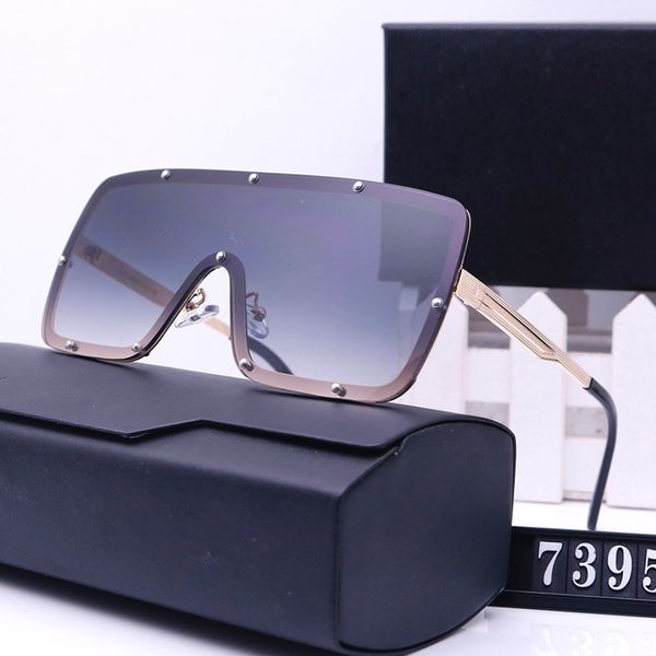 

fashion men's and women's sunglasses one piece goggles metal frame hd lens uv400 protection suitable for riding travel with box, White;black