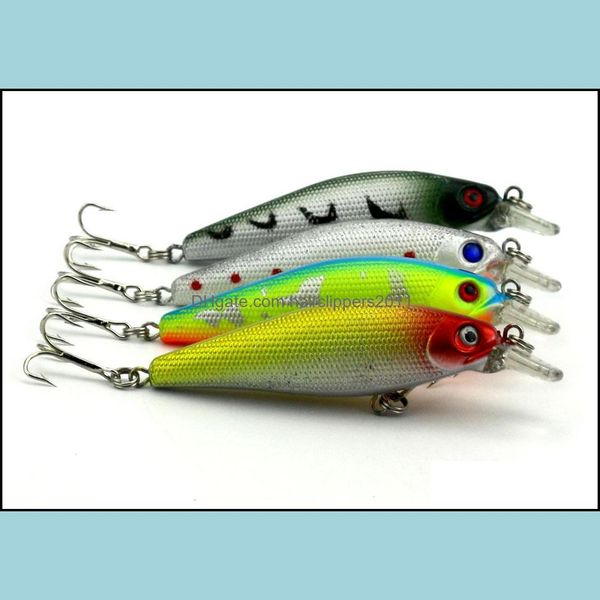 

baits lures fishing sports outdoors minnow 8 5cm 10 3g 6 hooks hard bait diving depth 4 color two 200pcs pesca carp tackle drop delivery 2