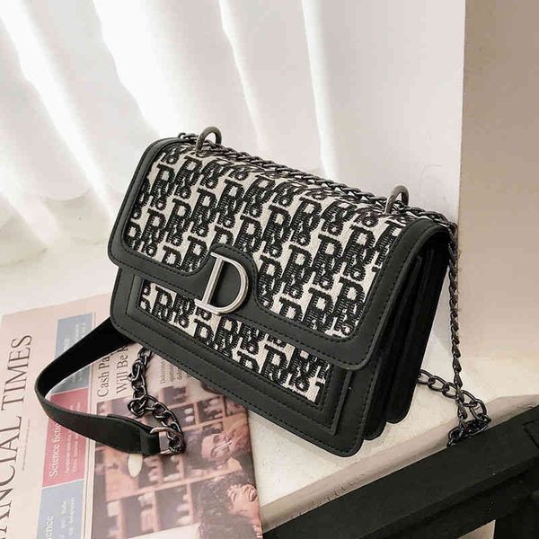 

chain bag women's new fashion autumn winter net red foreign style printing versatile one shoulder messenger small square