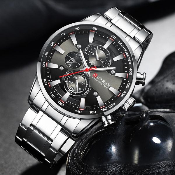 Relógios de pulso relógios homens principais grandes esportes militares assistir mensagens de aço inoxidável impermeável cronógrafo watchwatch masculino relógio watches watwat