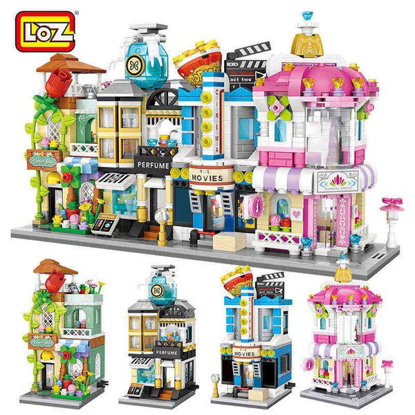 Mini Blöcke City View Szene Kino Einzelhandel Shop Candy Shop Architekturen Modelle Bausteine Weihnachten Spielzeug Für Kinder J220624