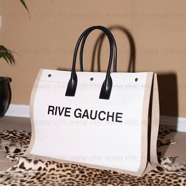 

new style luxury designer shopping bag womens handbags rive gauche totes handbag summer raffia tote large beach bags travel cross body shoul