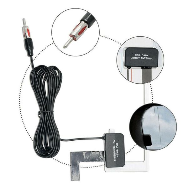 Decorazioni per interni Auto Radio digitale Stereo Finestra in vetro Montata Dab Antenna Ariel Accessori per antenne aeree Ricambi Prodotti