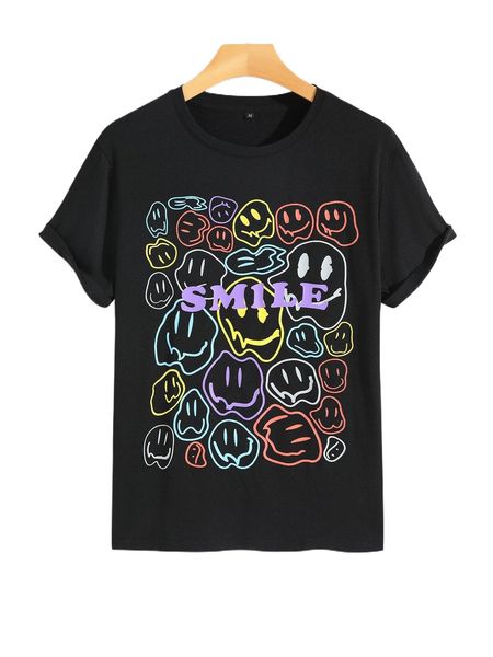 

men cartoon & letter graphic tee v8jp#, White;black