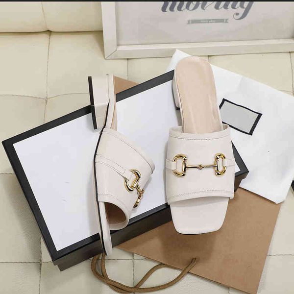 

beach designer summer slippers fashion loafers lazy low heeled flops leather letters lady cartoon slides women shoes metal ladies sandals vr, Black