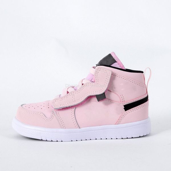 

kids 1 1s mid alt pink black at4613-601 toddler boys girls enfant children basket sneakers size us 8c-3y 22-35