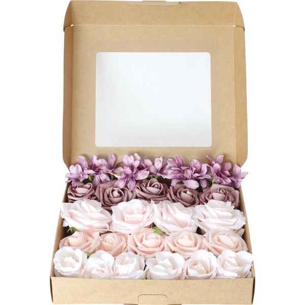 Flores decorativas grinaldas de casamento de canopagem de decoração de decoração artificial de mesa de rosa Caixa de flores Acessórios da cabeça da flor para plano doméstico
