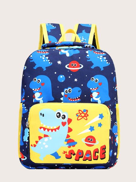 

kids cartoon dinosaur print backpack she