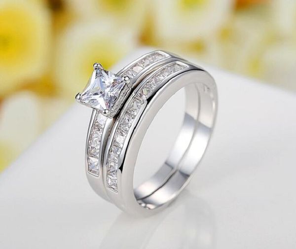 

18k plated gold two piece rhinestone women's ring, Slivery;golden