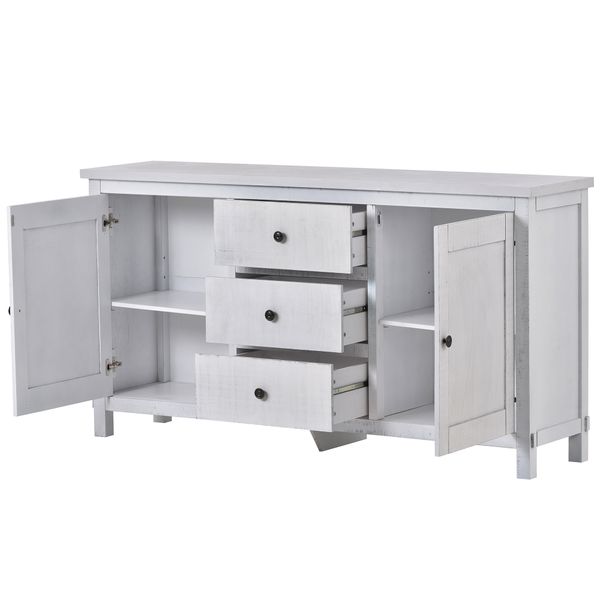 

new dining room furniture sideboard solid wood buffet cabinet with two cabinets and three drawers for diningroom living room white black cof