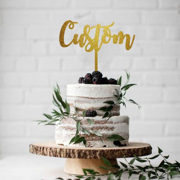 Имя и название дата инициалы торт топпер на день рождения свадебный детский душ.
